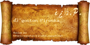 Ágoston Piroska névjegykártya