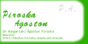 piroska agoston business card