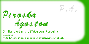 piroska agoston business card